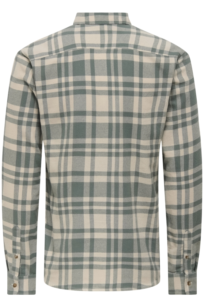 ONSGUDMUND LS CHECKED SHIRT NOOS 22007112 BALSAM GREEN/SILVER LINING